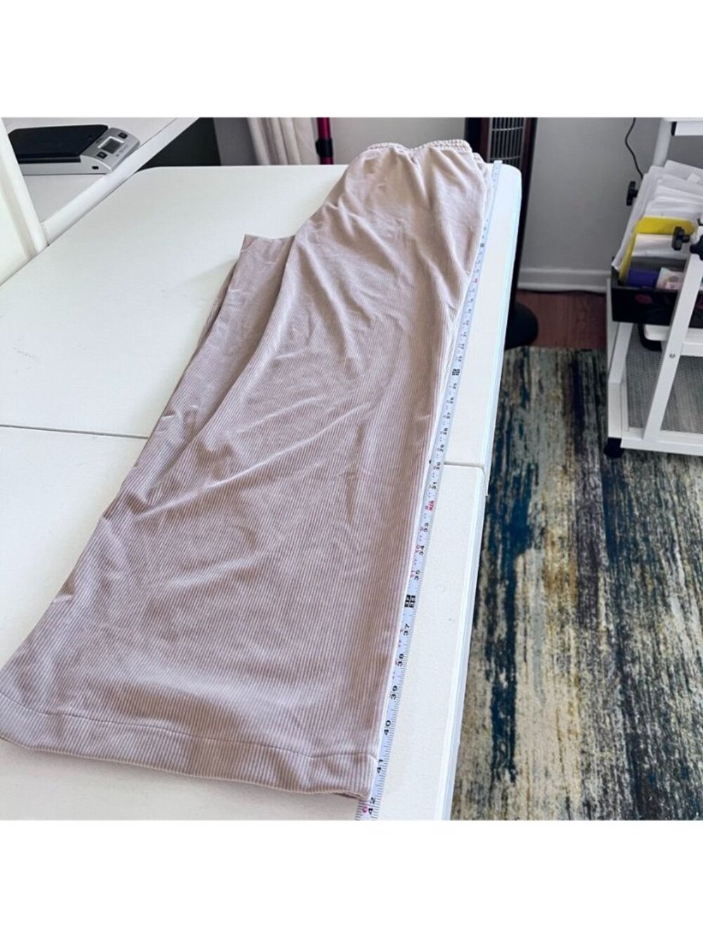 Marika Women L Pants Camel Tan Velour Wide-Leg Lounge Relaxed Ultra Soft Cozy - Picture 9 of 14